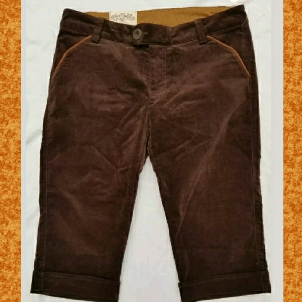 Nick and Mo Velvet Knickers Shorts Cropped crop Pants Clamdiggers Y2k 90s